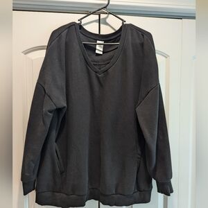 V-NECK sweatshirt, BlacK, XXL